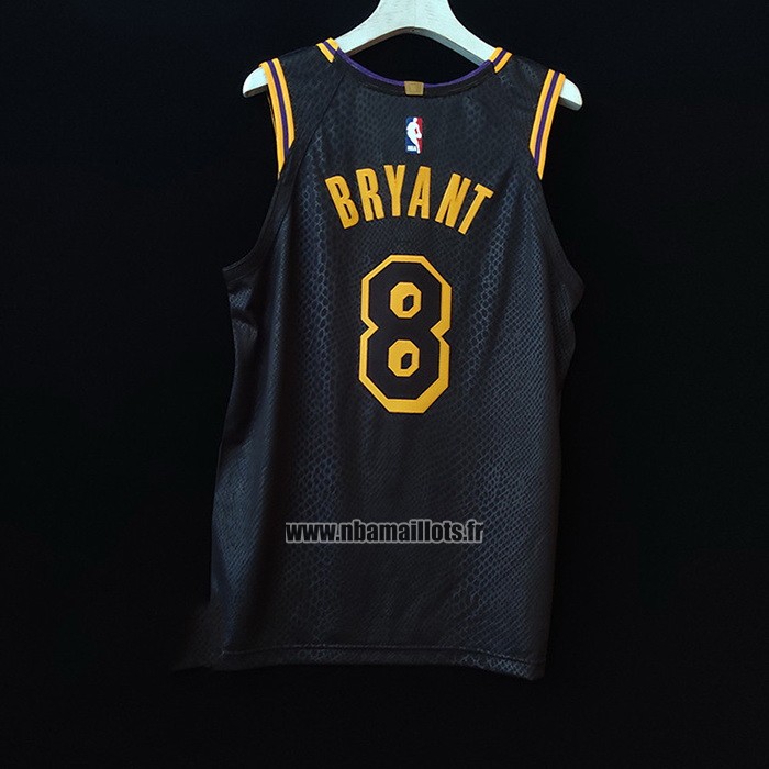 Maillot Los Angeles Lakers Kobe Bryant NO 8 Black Mamba Authentique Noir